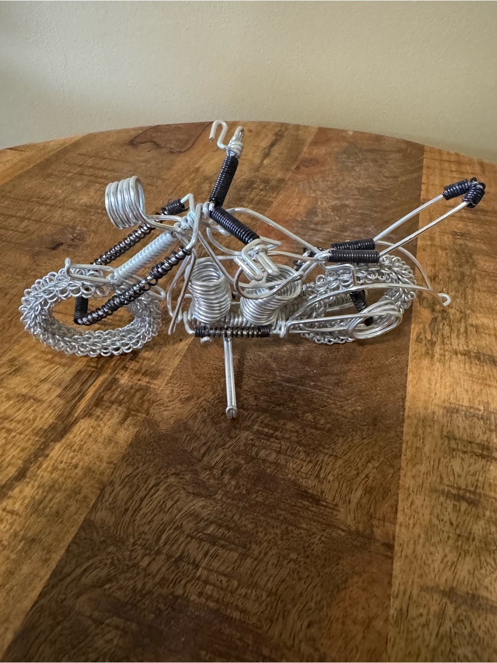 Silver and Black Wire Motorcycle Sculpture - Home Accents Decor